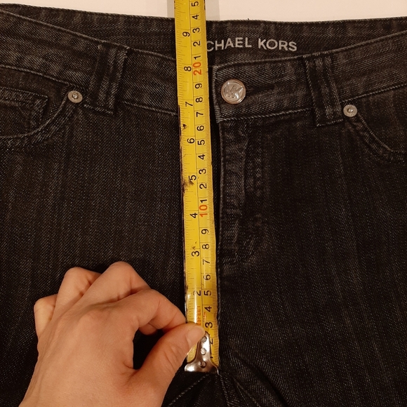 ❌SOLD❌MICHAEL KORS Striated Bootcut Jeans Zip Fly Flap Pocket MK Designer - Picture 14 of 16